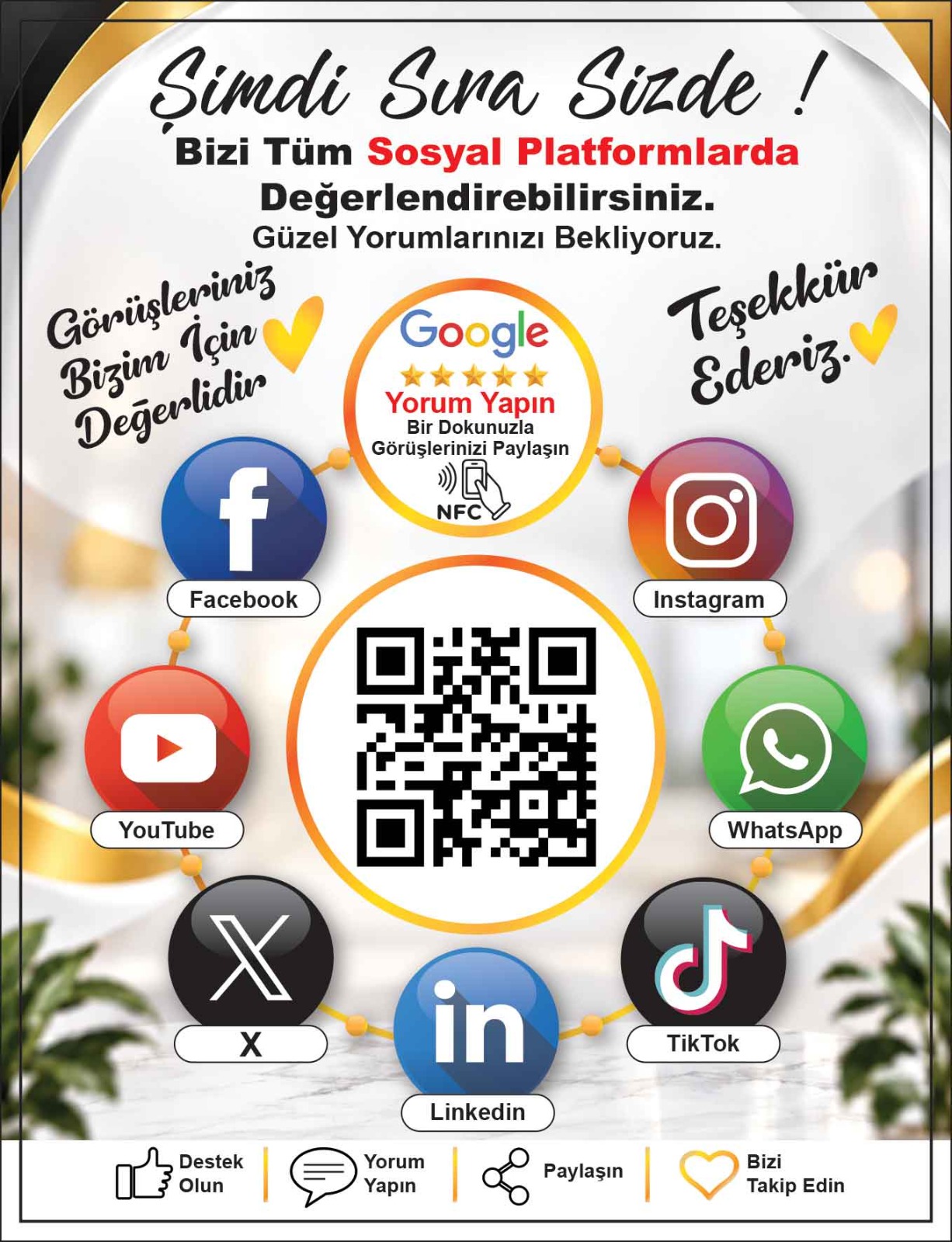 MyCard QR + NFC pleksi stand
